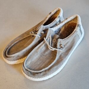 Hey Dude Wally Linen Natural Khaki